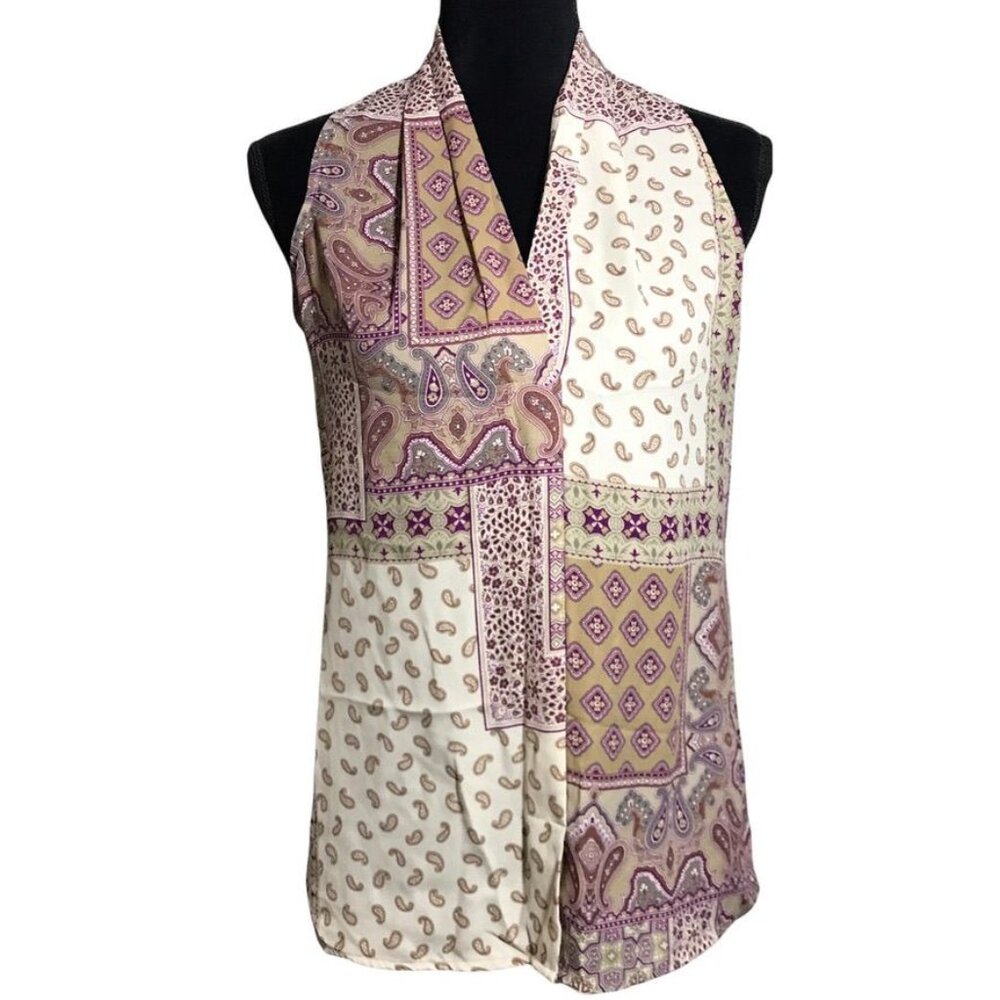 Cynthia Rowley Multicolor Paisley Block Sleeveless Top - Sz S